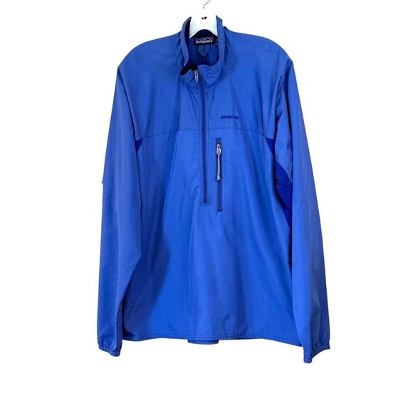 Patagonia Men's Half Zip Windbreaker Blue Long Sleeve Pockets Size XL - Picture 7 of 7